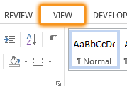 View Tab in Word