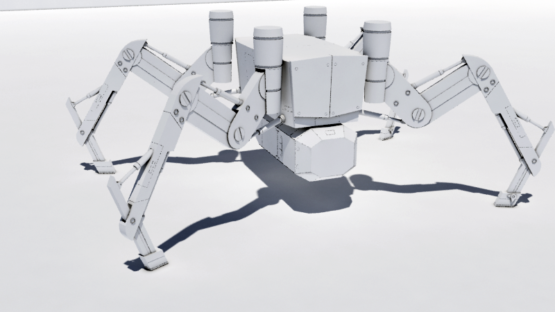high-poly 3d 4 legged base for bot