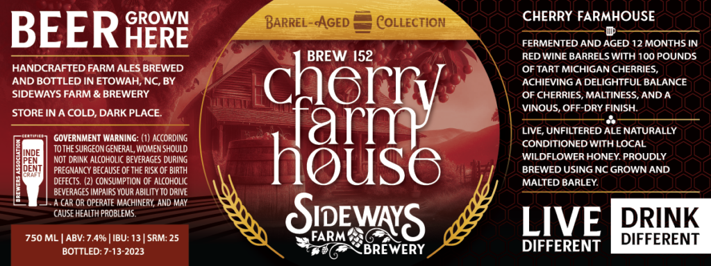 cherry farm house beer label